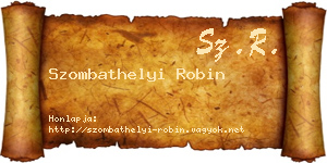 Szombathelyi Robin névjegykártya